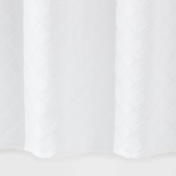 THRESHOLD Dyed Clipped Diamond Shower Curtain White  NEW IN BAG! - Picture 5 of 6